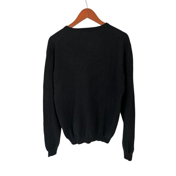 Le Bac Black V-Neck Sweater 100% Cashmere Pullover Long Sleeve L - Picture 8 of 8
